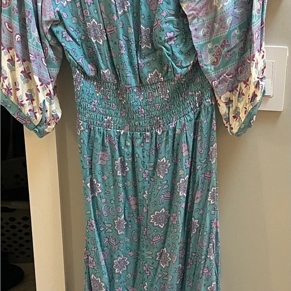 Spell 💜Floral Blue Maxi Dress Spell💜 - Picture 2 of 5